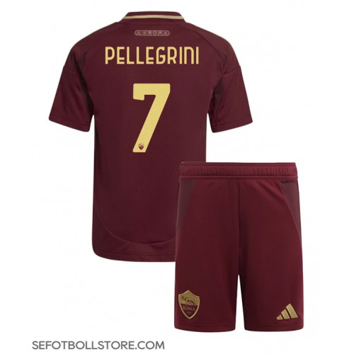 AS Roma Lorenzo Pellegrini #7 Replika babykläder Hemmaställ Barn 2024-25 Kortärmad (+ korta byxor)